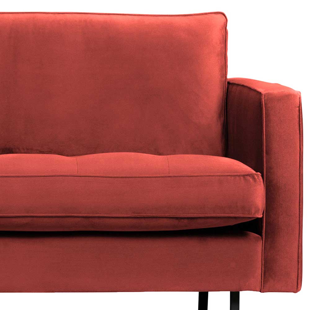 275 cm breite Polstercouch in Kastanienfarben Samt - Enzing