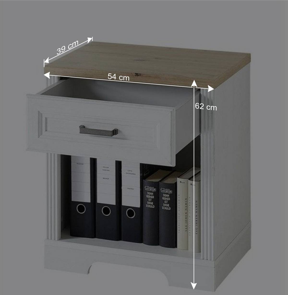 Büro Rollcontainer mit Fach für Ordner - Mehady