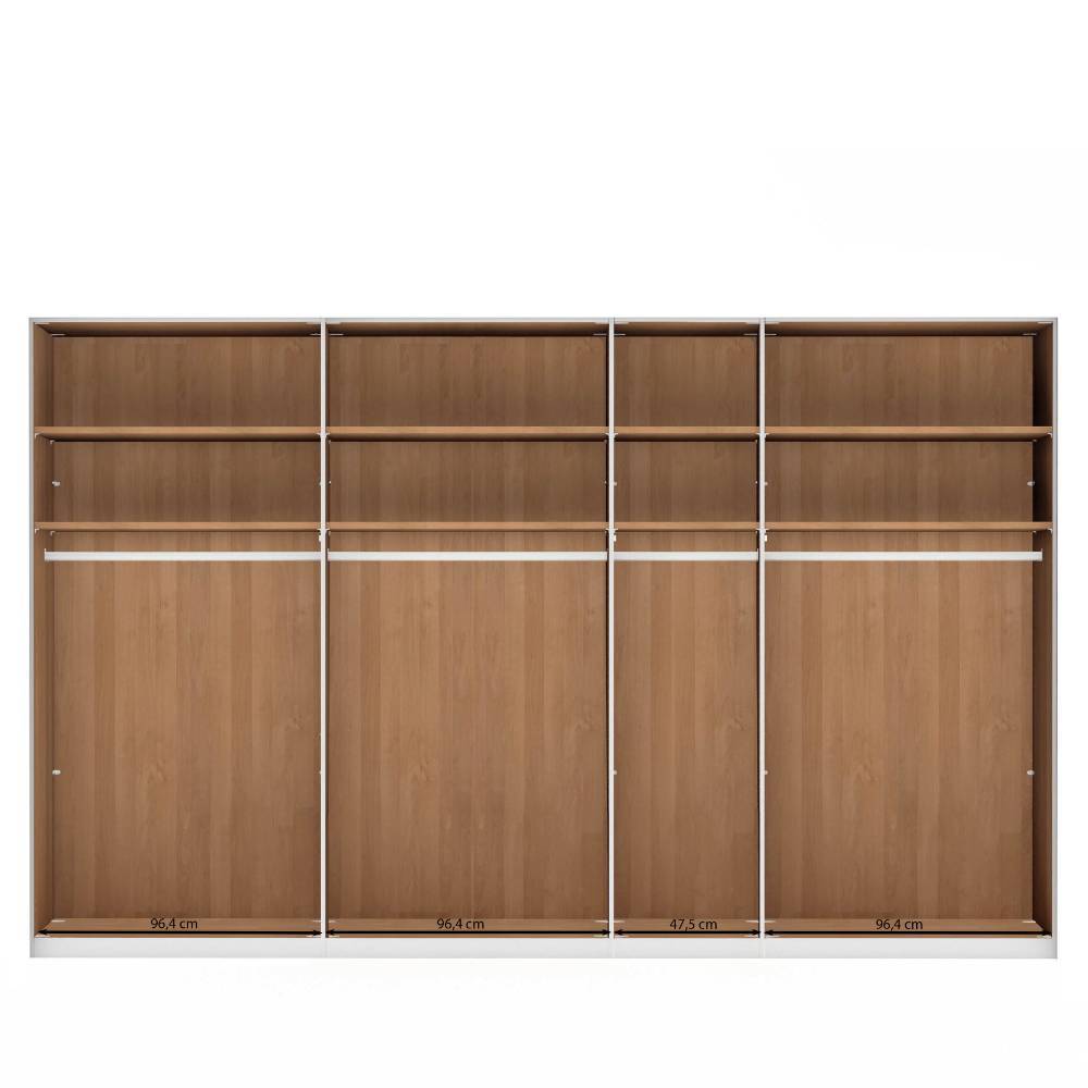 7-türiger Schlafzimmerschrank mit Glas Front - Hung