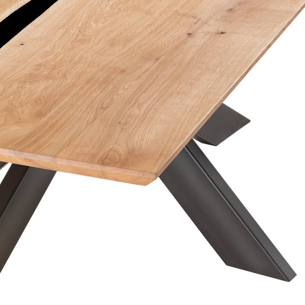 Design-Esszimmertisch aus Wildeiche und Metall - Guerrero