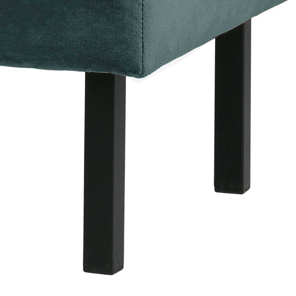 Samt Retro Polsterhocker in Blau - Fledos