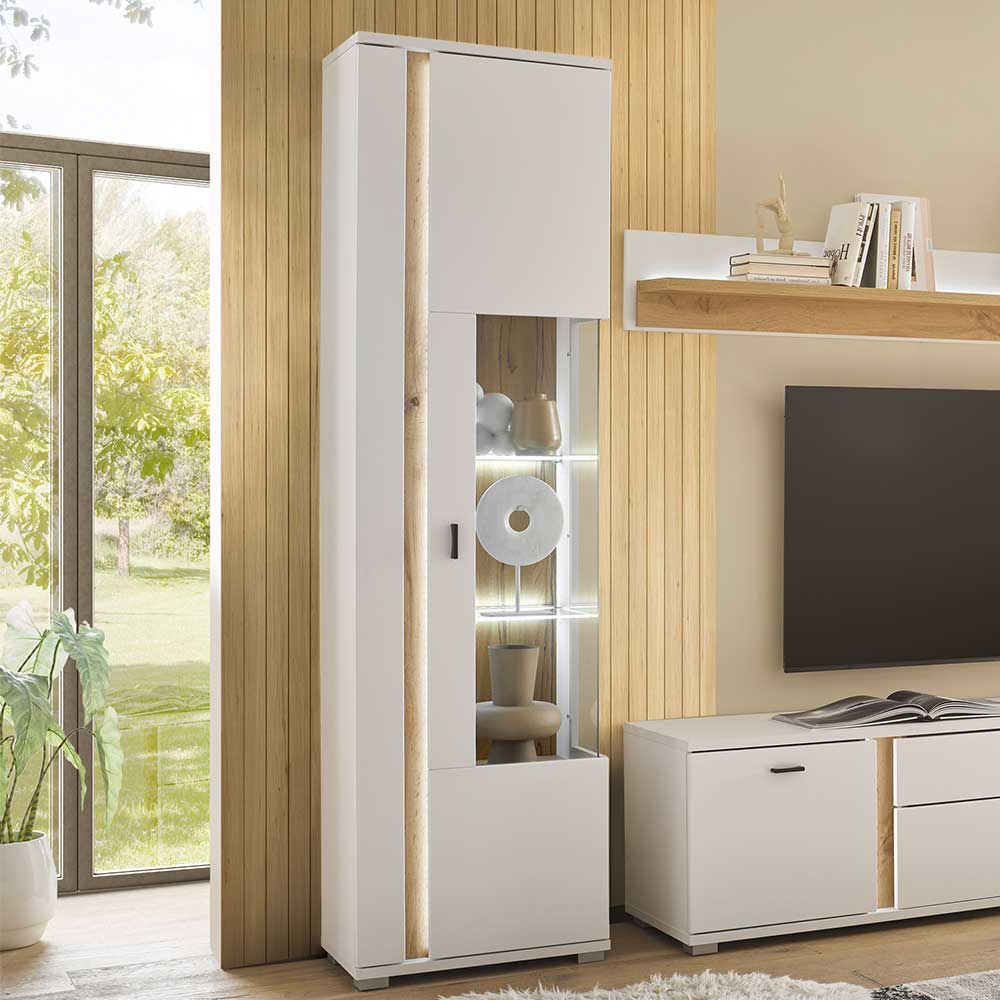 Vitrine mit LED Licht und Metallgriff - Racelyn