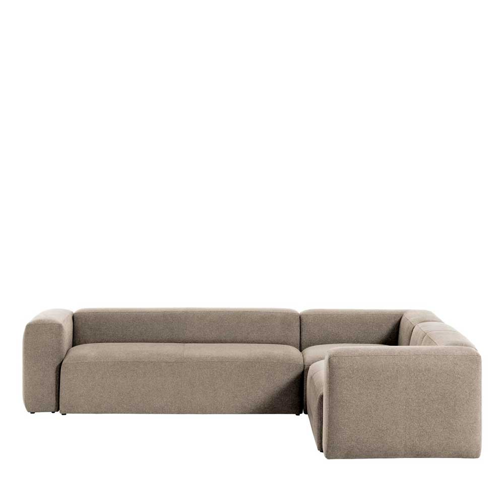 320x290 Eckcouch mit Armlehnen aus Chenille in Beige - Jenaro