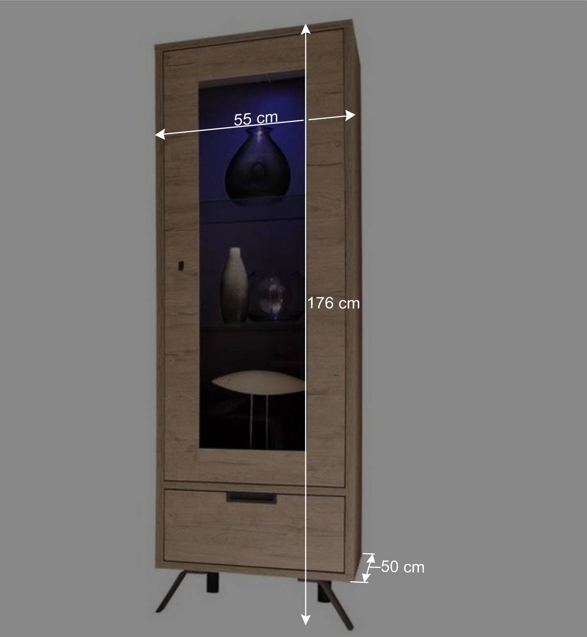 Standvitrine im Retro Design - Rodonda