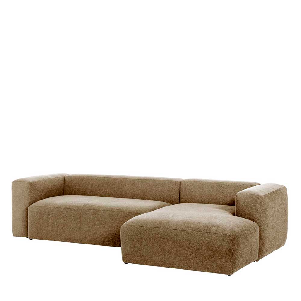 Hochwertige Chenille Eckcouch in Beige - Crotone