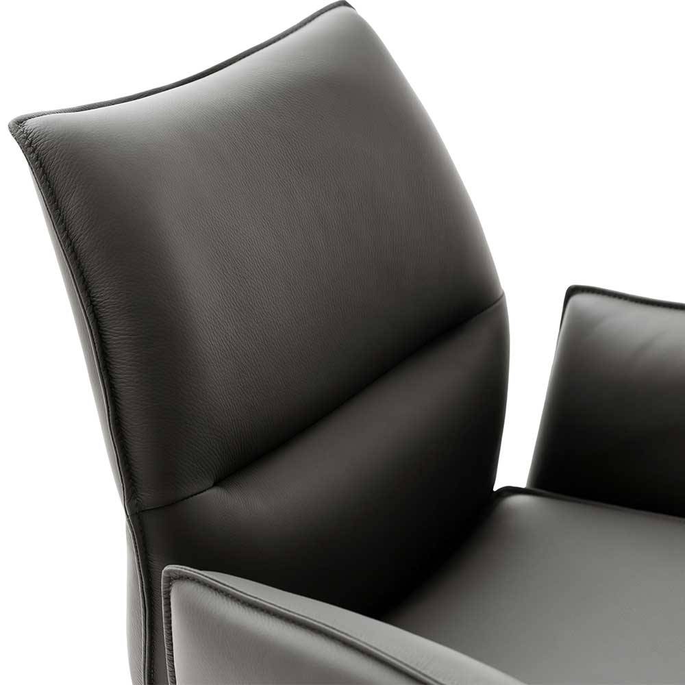Drehbare Tischsessel aus Echtleder - Cascaya (2er Set)