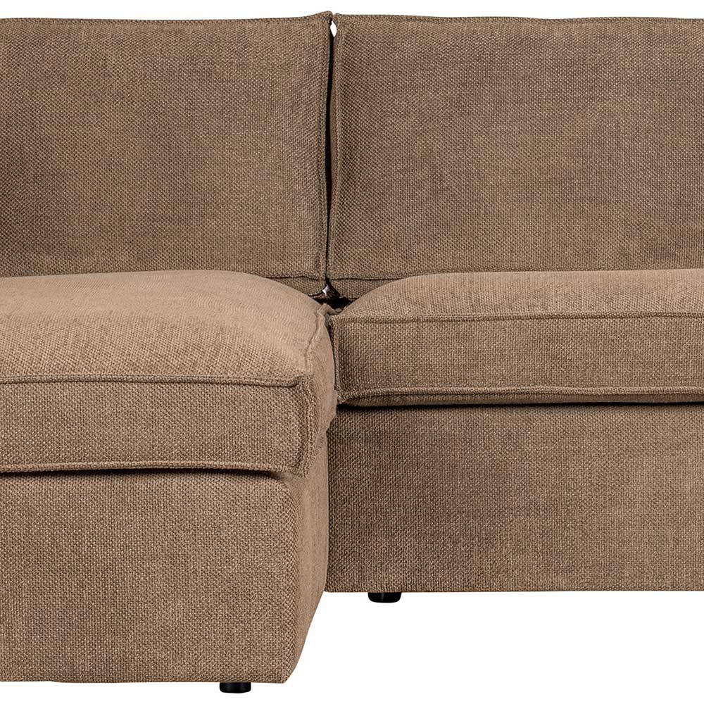 Ecksofa in Hellbraun Webstoff - Malott