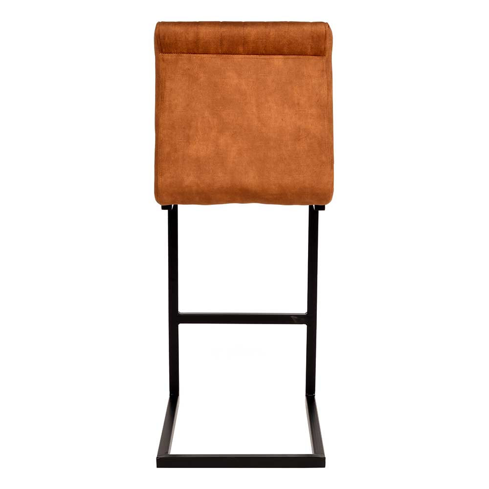Moderner Barstuhl in Ocker Velours - Ciranzo (2er Set)