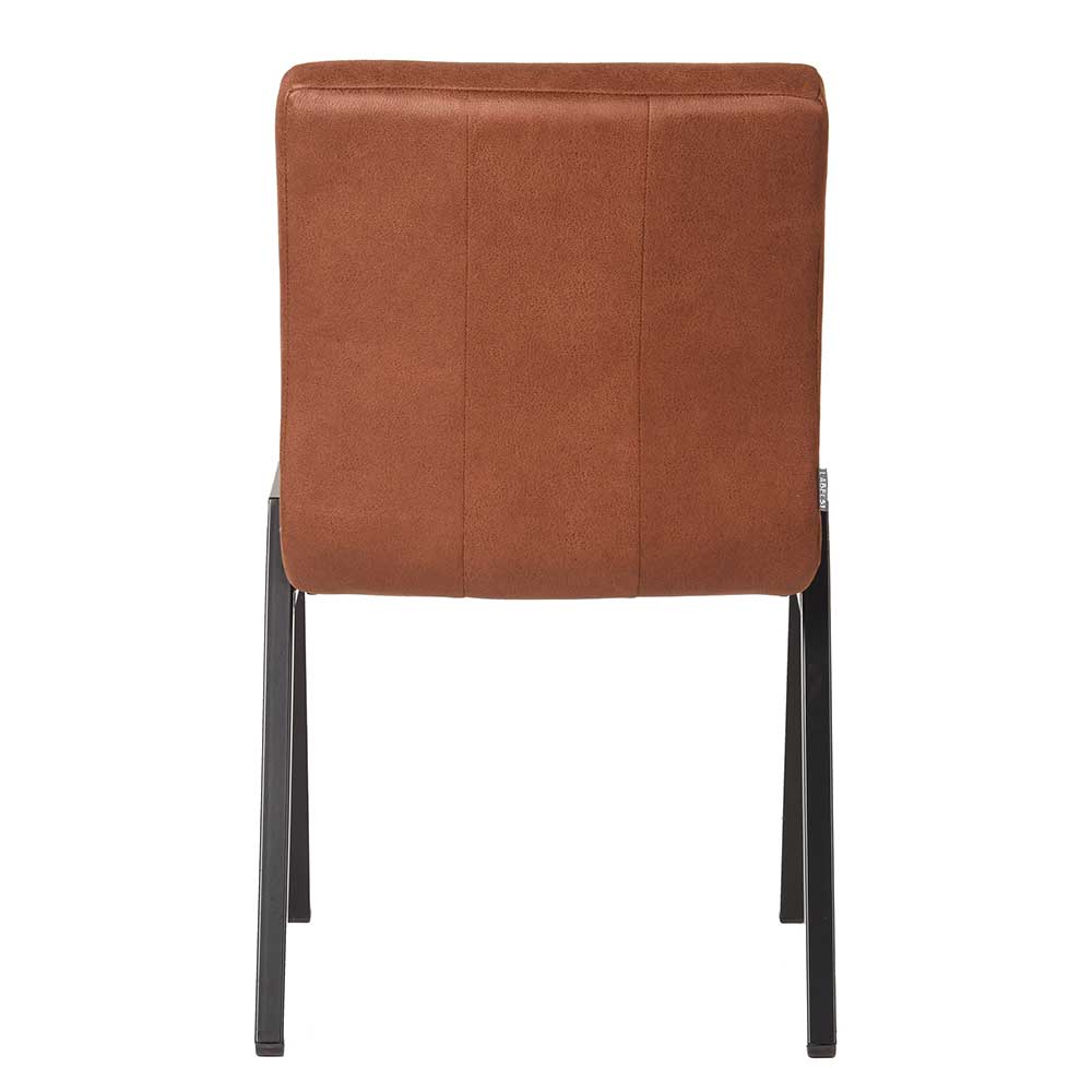 Essstuhl in Cognac Braun & Schwarz - Jefania (2er Set)
