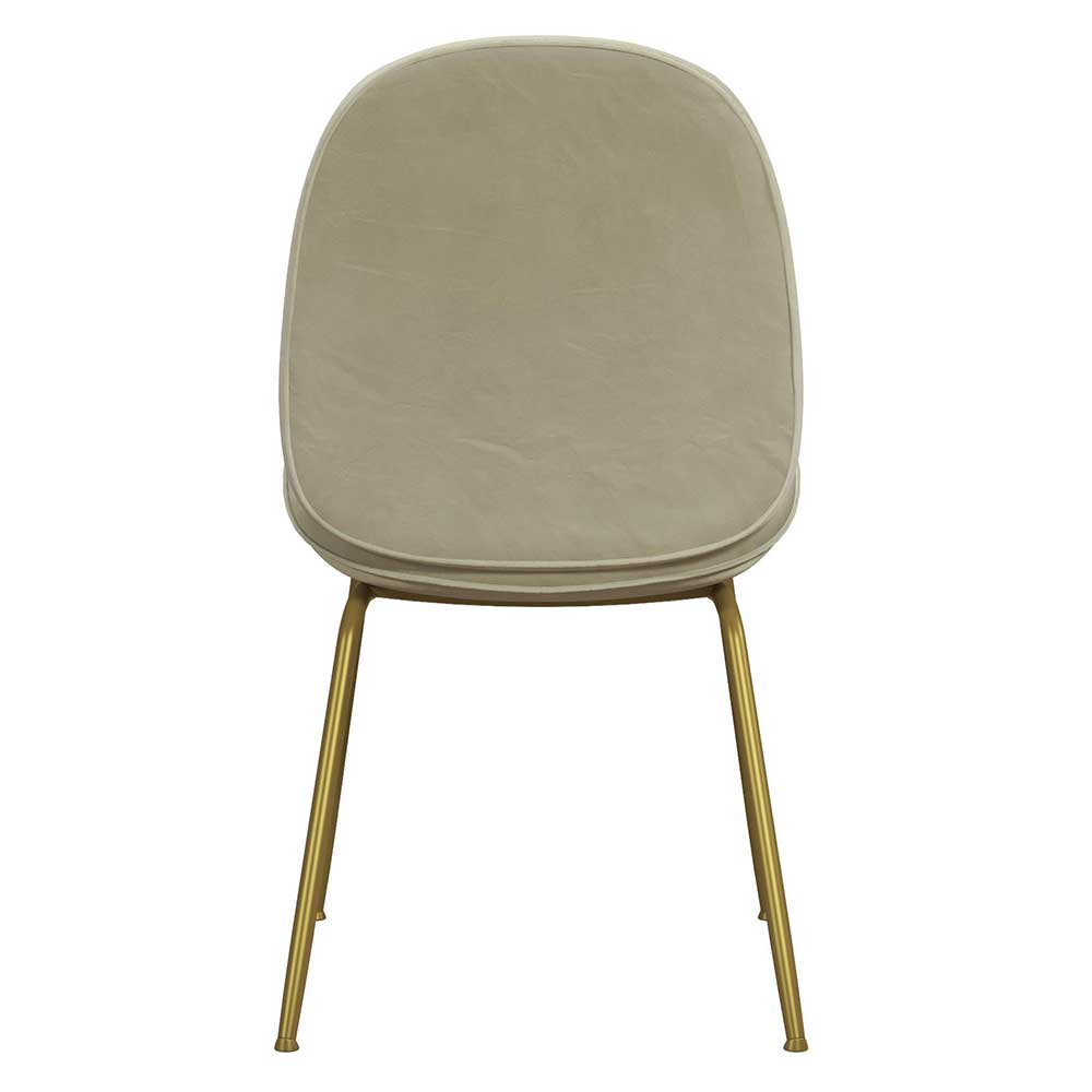 Esstischstuhl in Creme Weiß & Messing - Caspard