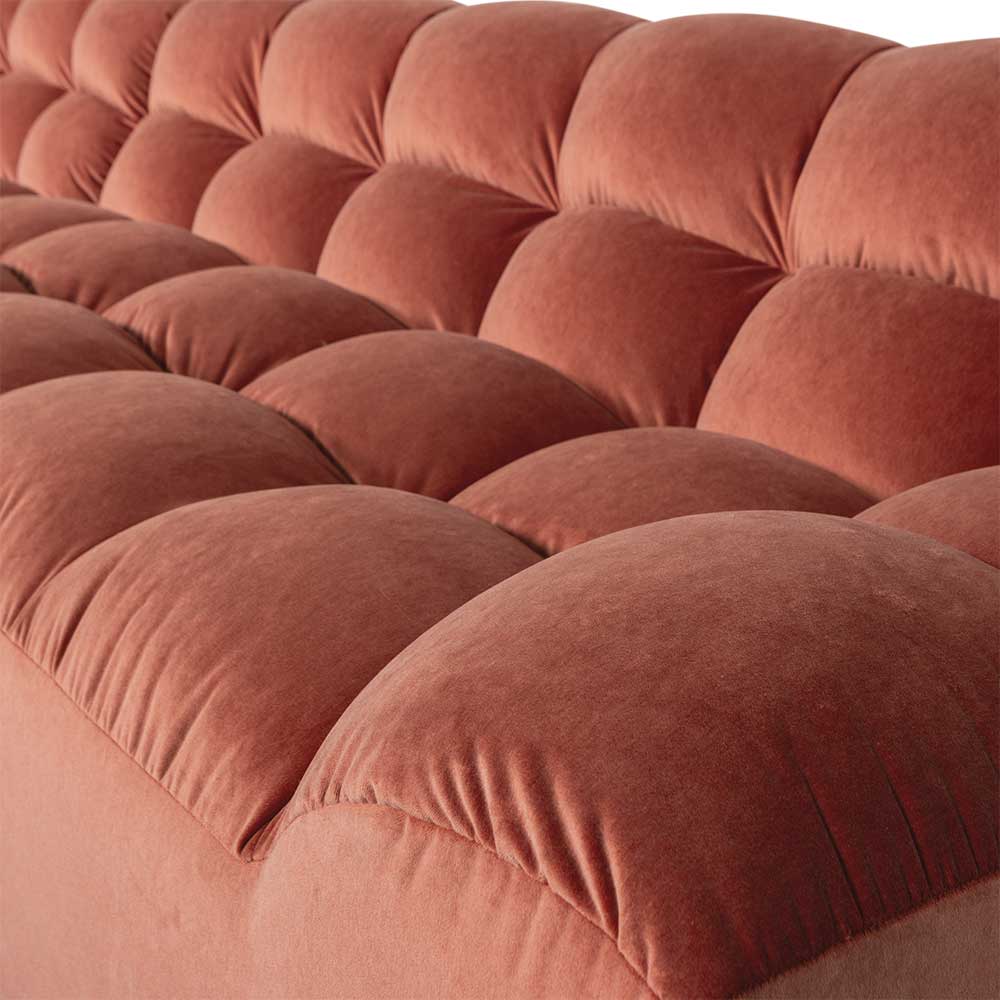 Design Eckcouch in Apricot Samt - Meteora