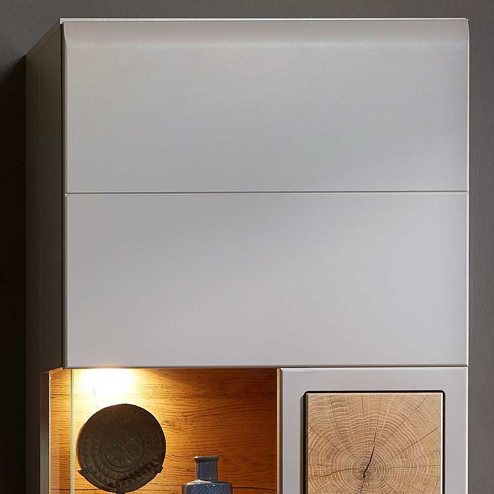 65x205x37 Wohnzimmerschrank mit Glaseinsätzen - Fraguca I