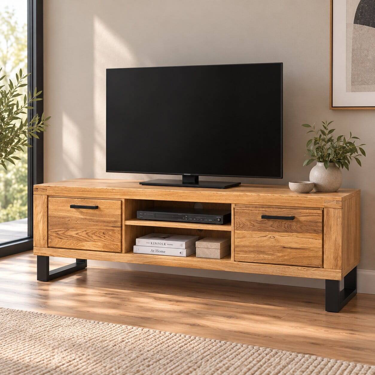 Loft TV Unterschrank in Wildeiche teilmassiv - Arello