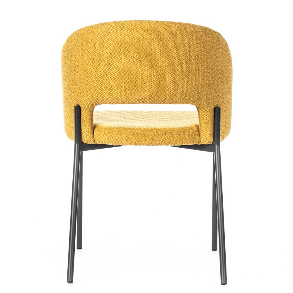 Strukturstoff Polsterstühle in Gelb - Ensemble (2er Set)