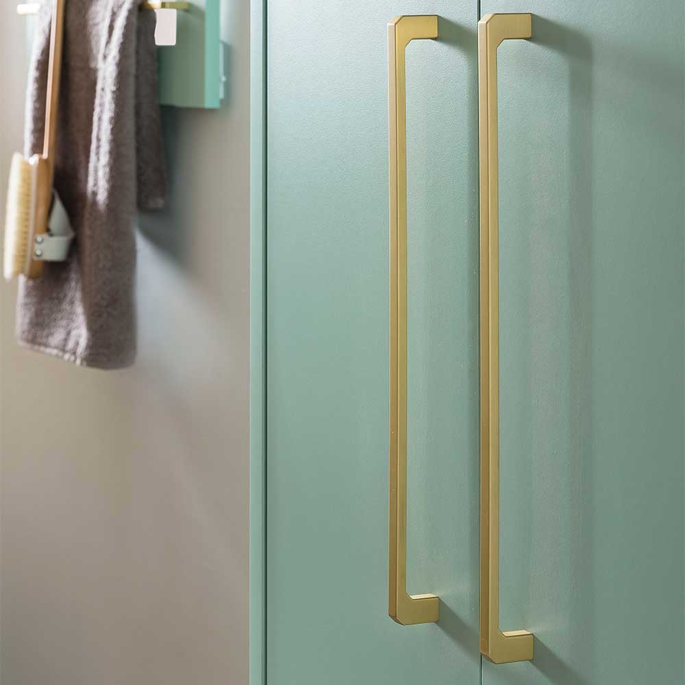 Waschbeckenschrank in Mintgrün & Gold - Aparcian