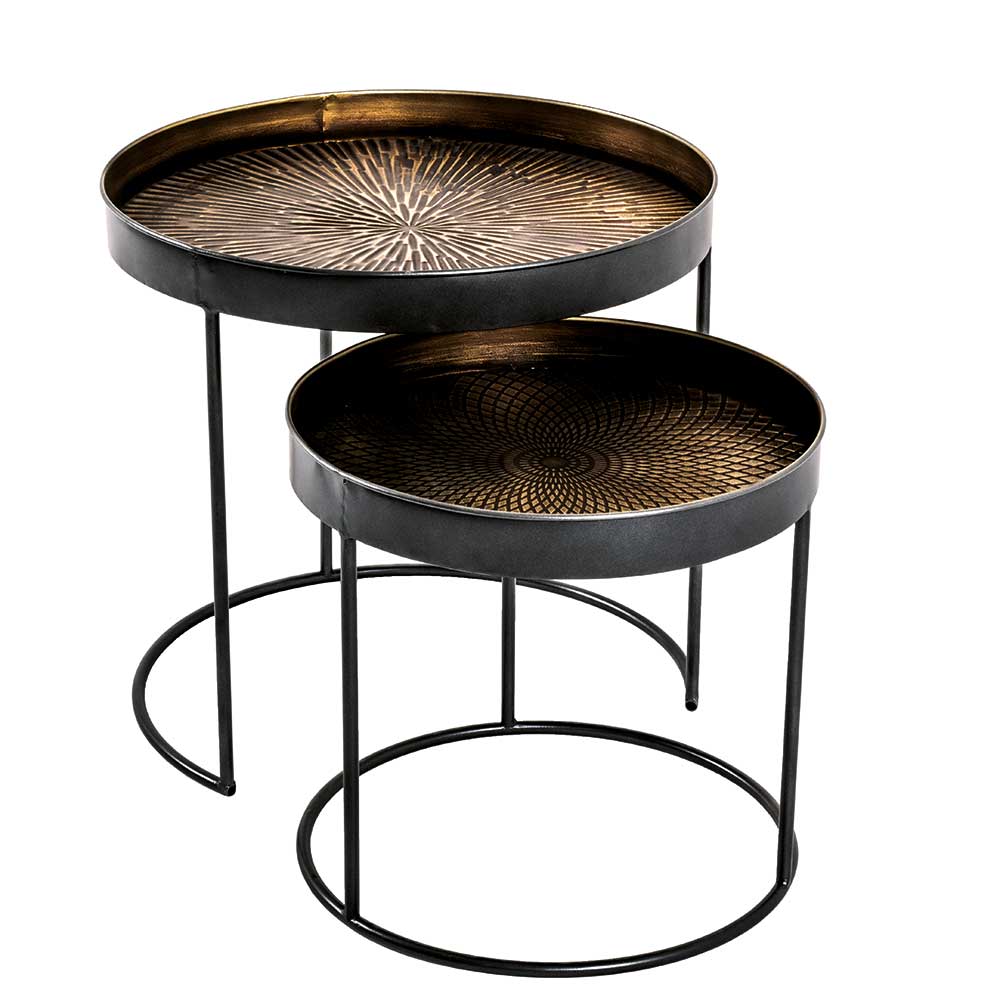 Zweisatztisch in Kupferfarben - Troja (zweiteilig)