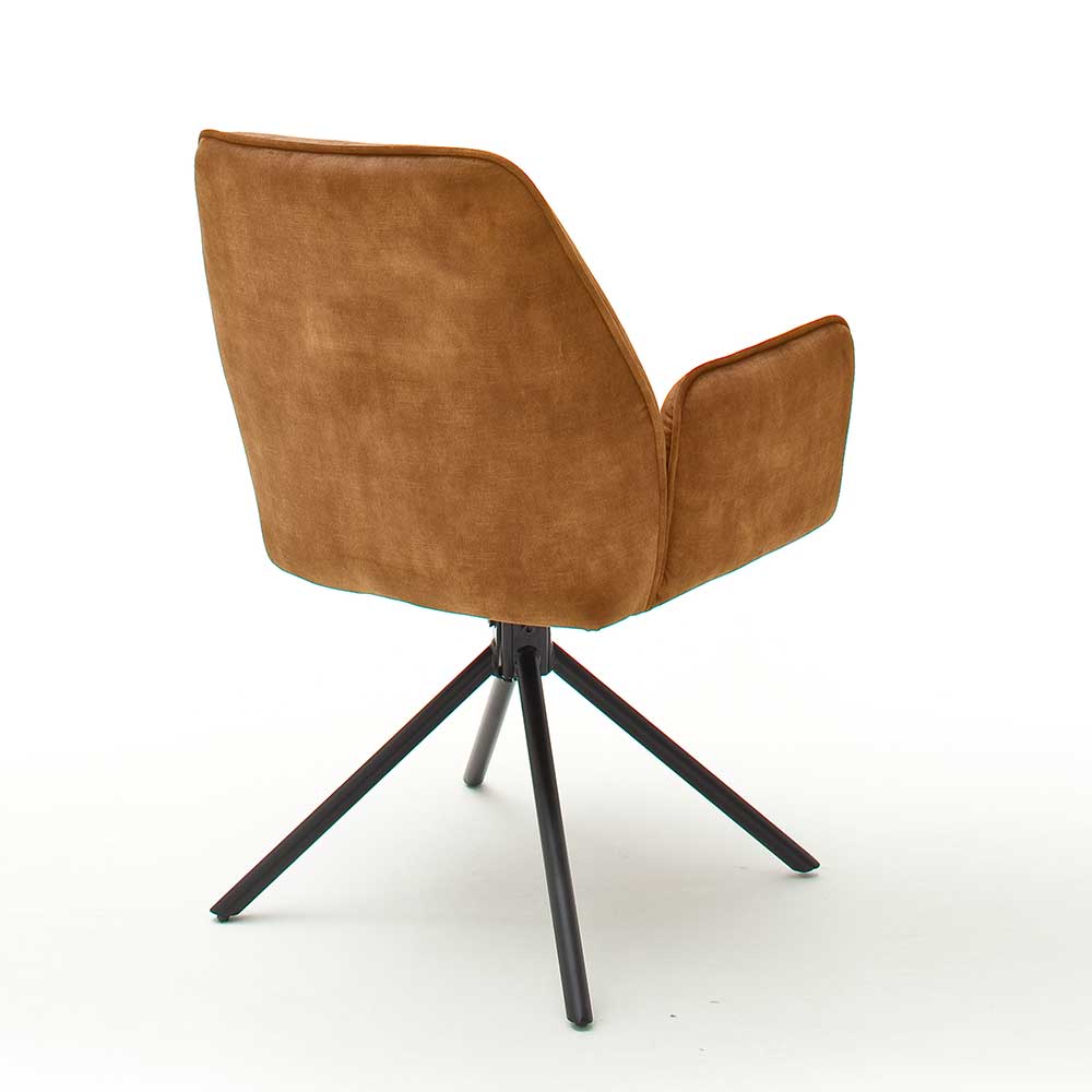 Drehbarer Tischsessel in Ocker - Aron (2er Set)