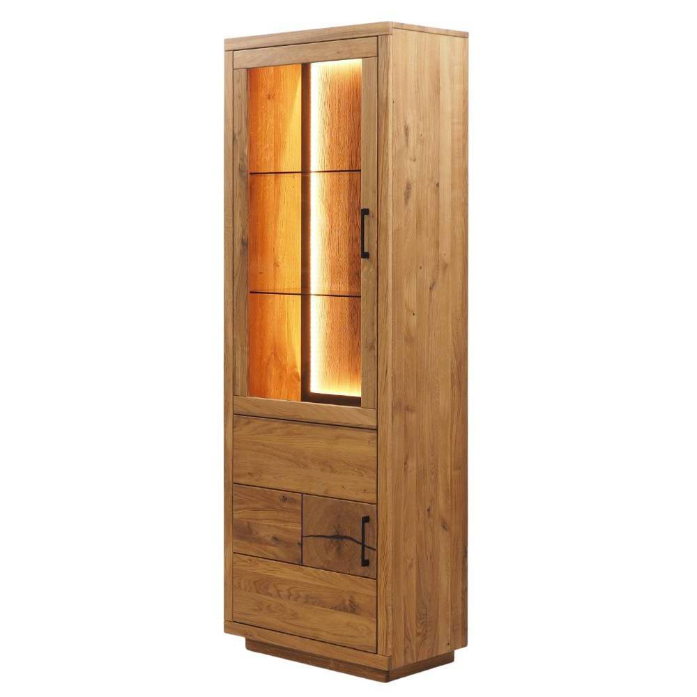 Vitrinenschrank aus Eiche Massivholz - Hugo