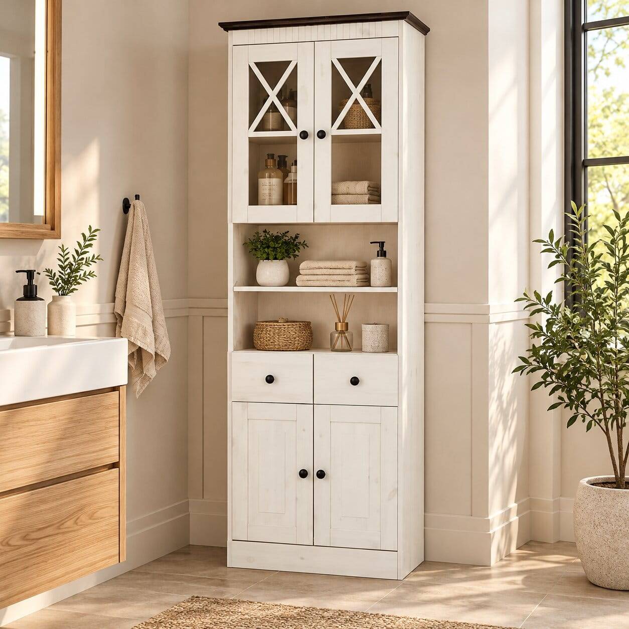 Bad Hochschrank im Landhausstil - Fabrisanco