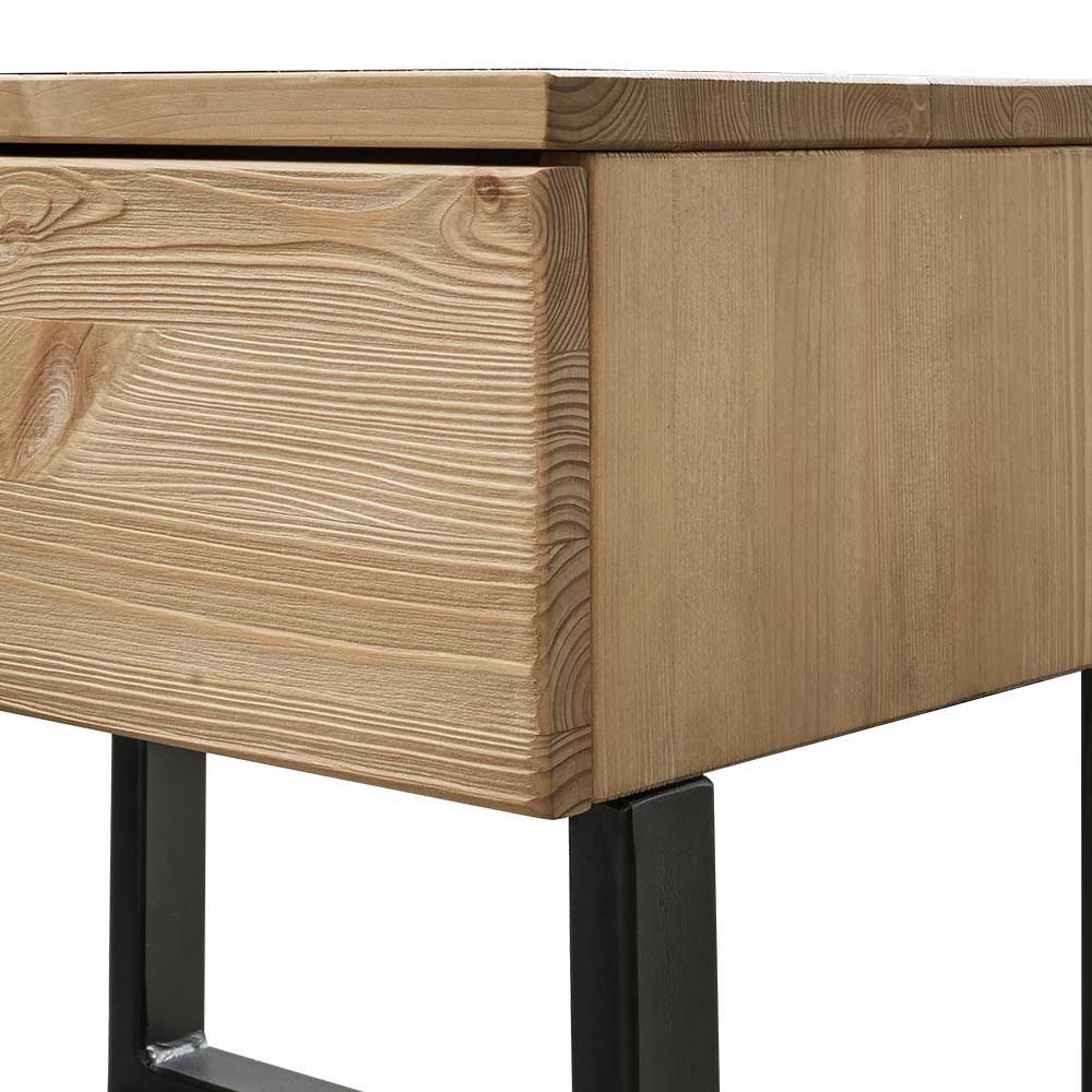 Balkenbett aus Kiefer mit LED Beleuchtung - Enjta