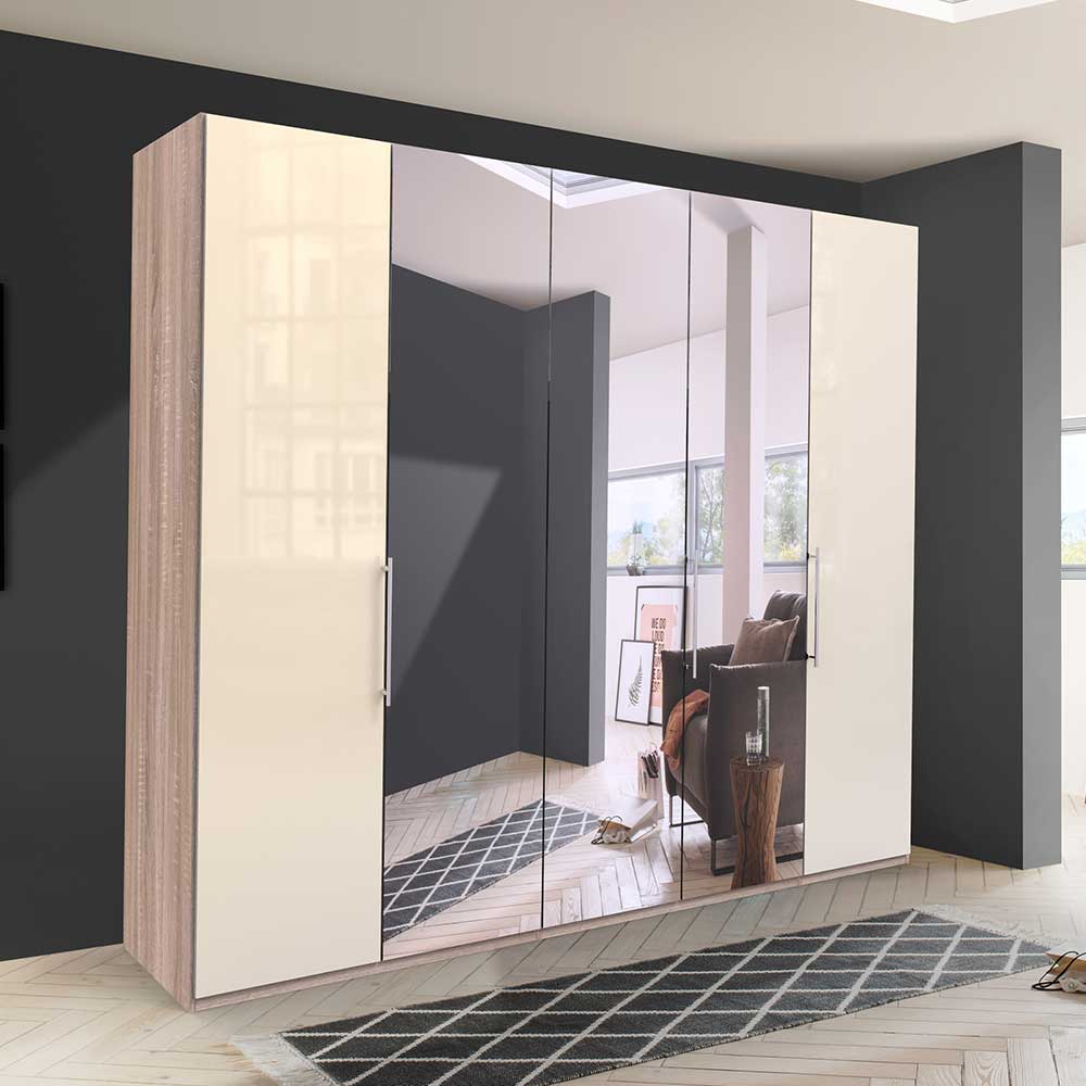 Falttüren-Kleiderschrank mit Spiegeln - Rativian