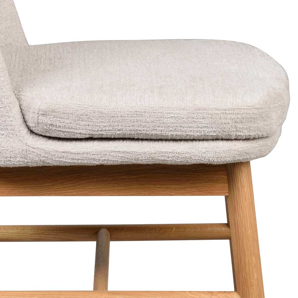 Polsterstühle aus Strukturstoff in Creme - Blacki (2er Set)