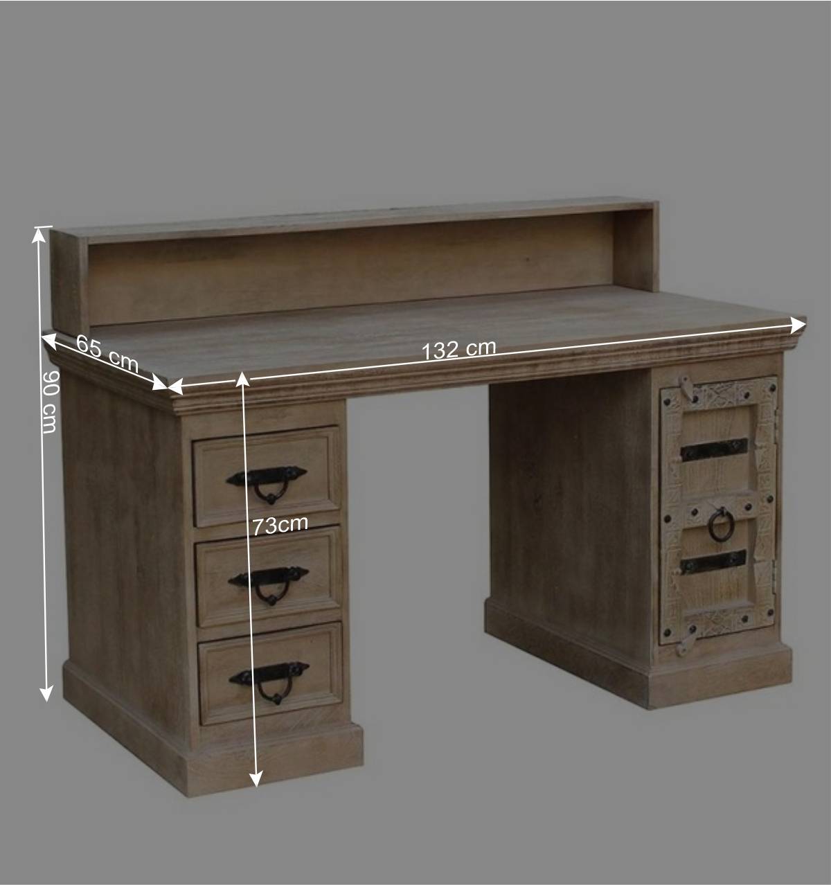 Shabby Chic Design Schreibtisch 132x90x65 cm - Abid