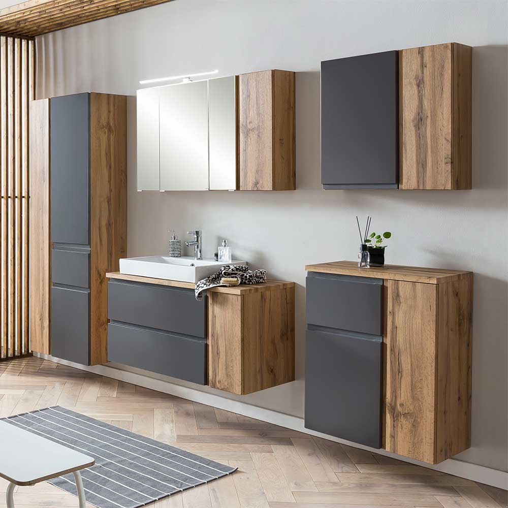 Waschtisch & Oberschrank mit Spiegeln - Jambi (zweiteilig)