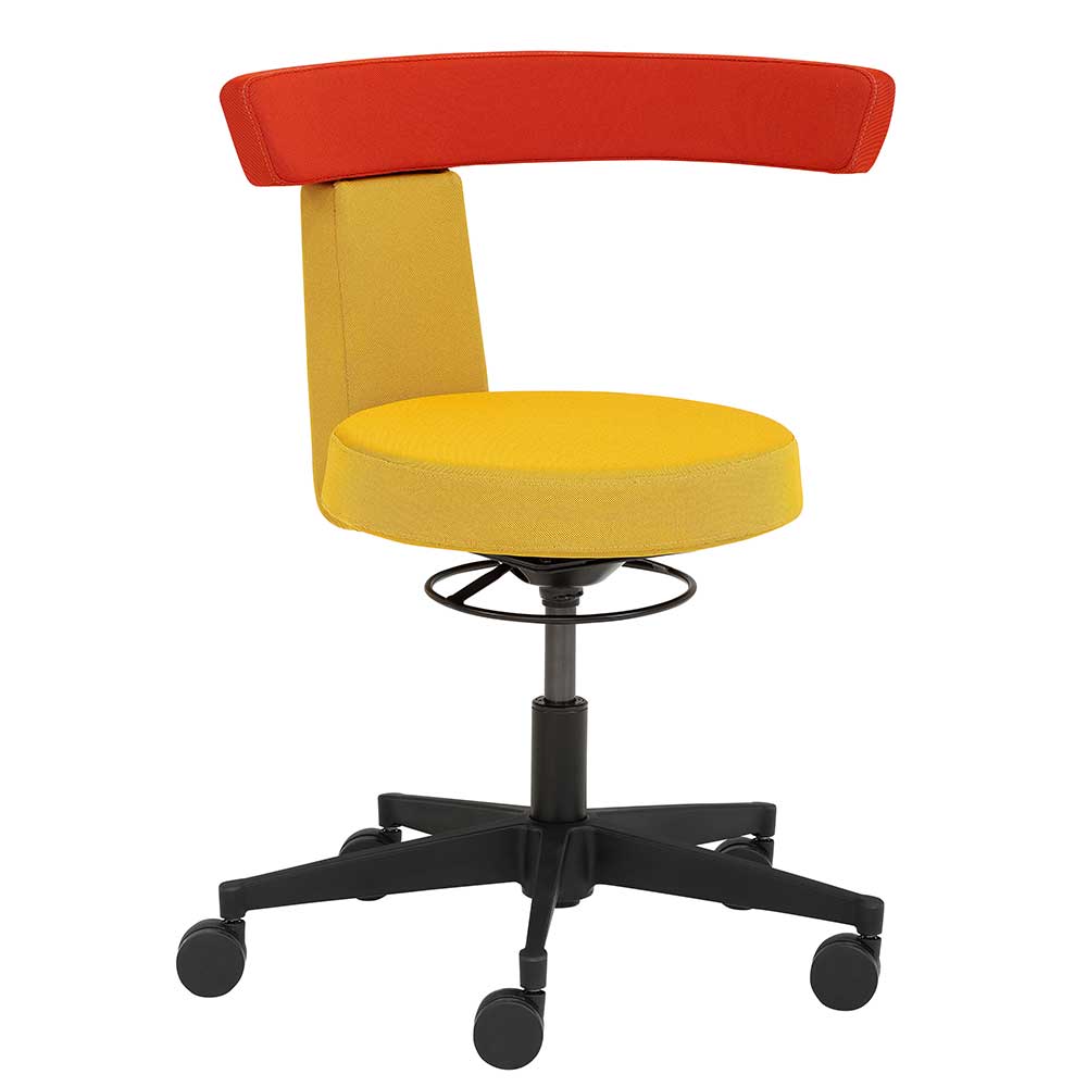 Funktioneller Drehhocker in Gelb & Orange - Marony
