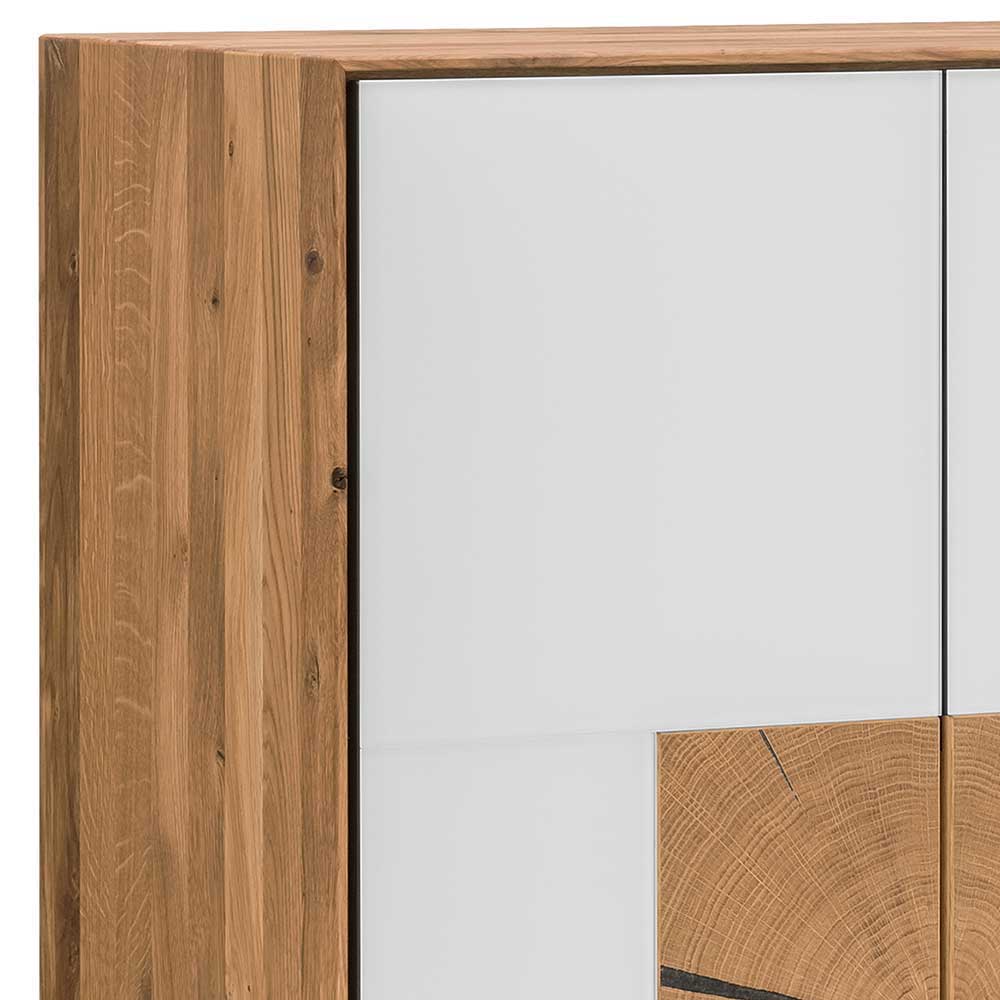 72x112 Design Schuhschrank in Wildeiche & Weiß - Mandrey