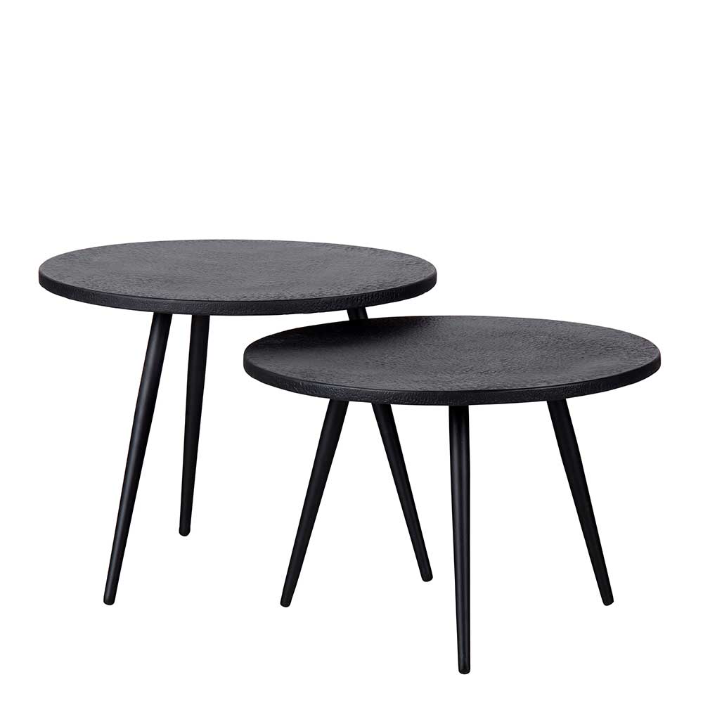 Schwarze Beistelltische modern - Toprino (zweiteilig)