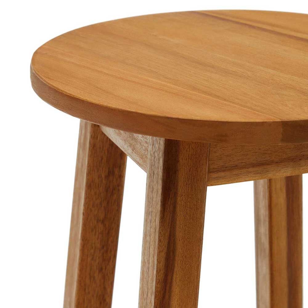 Runder Massivholz-Hocker aus Akazie - Ymer