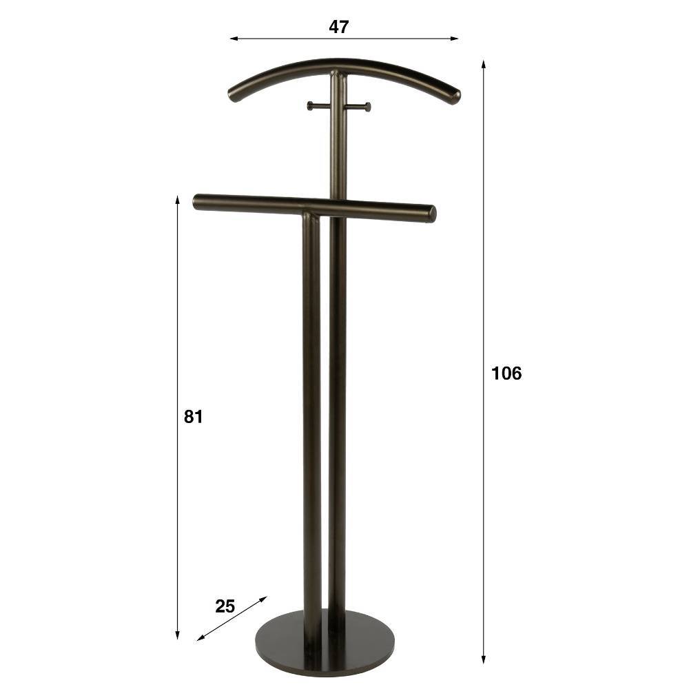 Eleganter Herrendiener in Dunkelbraun Bronze mit allen Maßen und Abmessungen – Oysta