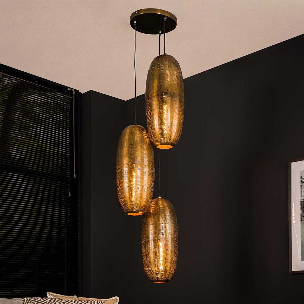 Designer Pendelleuchte in Bronze aus Metall - Cazaja
