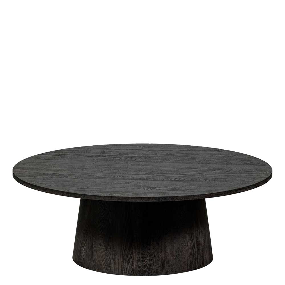 Runder Couchtisch in Dunkelbraun Holzoptik - Kiyoshi