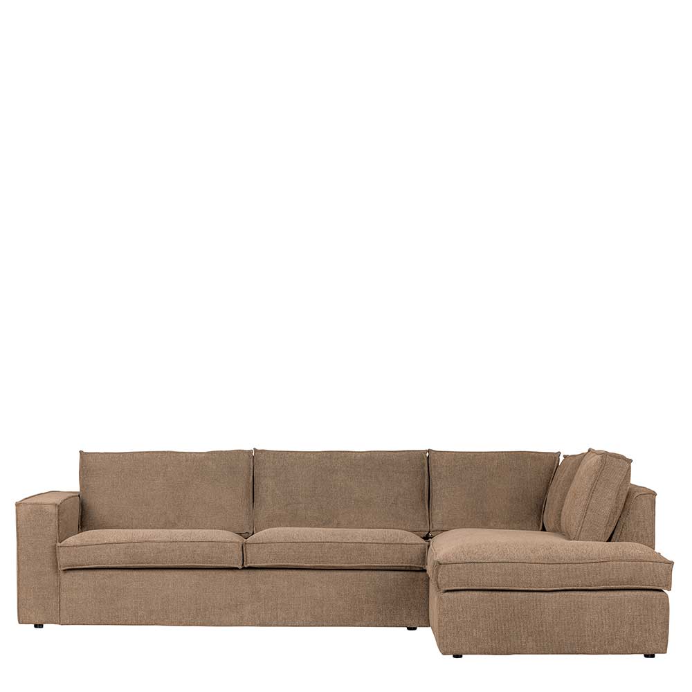 Ecksofa in Hellbraun Webstoff - Malott