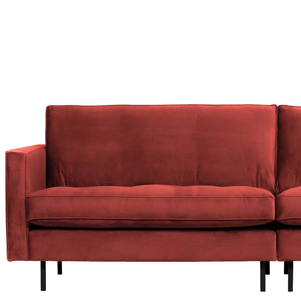 275 cm breite Polstercouch in Kastanienfarben Samt - Enzing