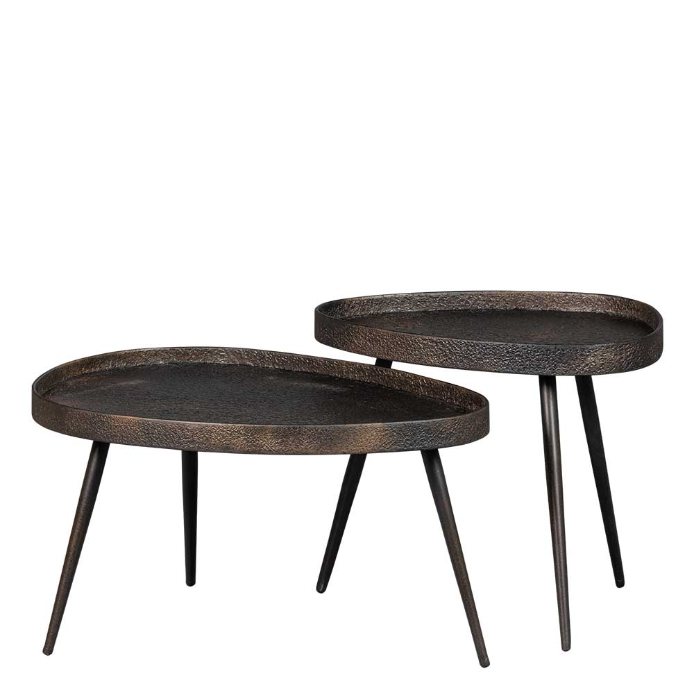 Wohnzimmertische in Bronze Antik Finish - Loventia (zweiteilig)