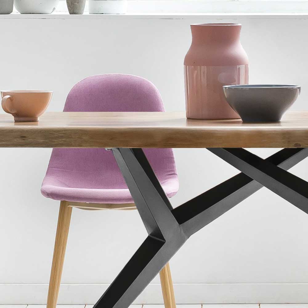 Mangoholz Esstisch mit Designgestell - Saluvera