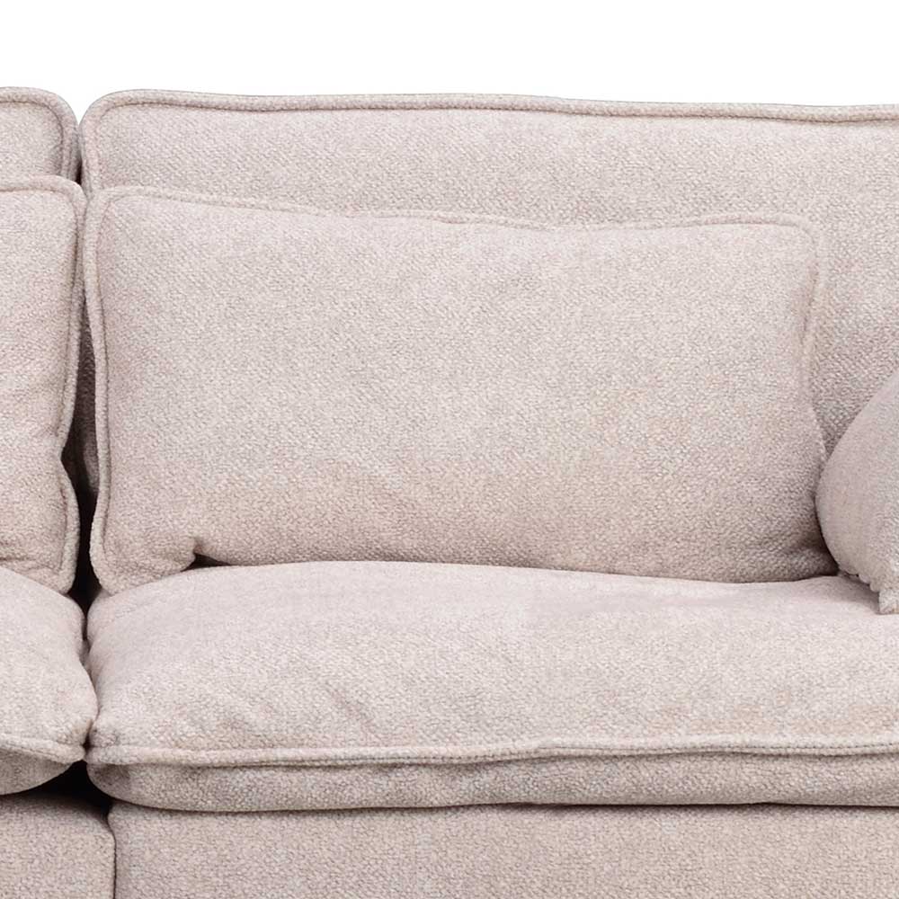 Dreier Sofa in Beige Stoffbezug - Praia
