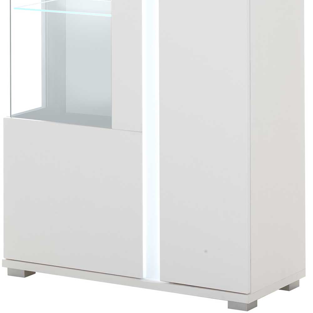 Weißer Vitrinenschrank mit LED Beleuchtung - Tirol