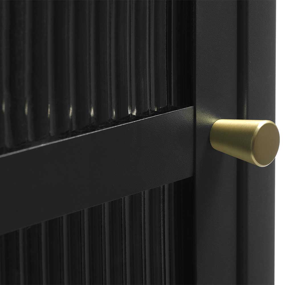 58x160x40 Metall Vitrine in Schwarz - Gulliver