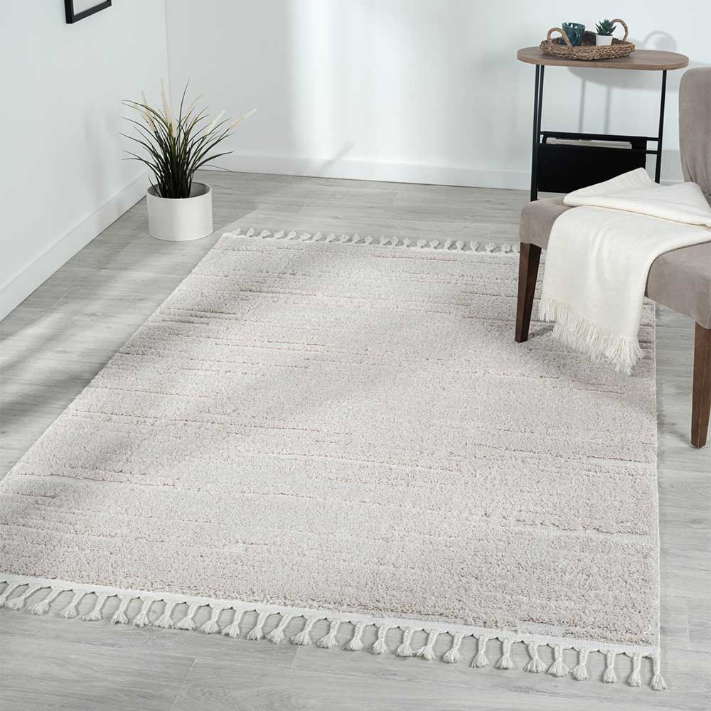 Teppich in Creme mit Kurzflor - Brayan