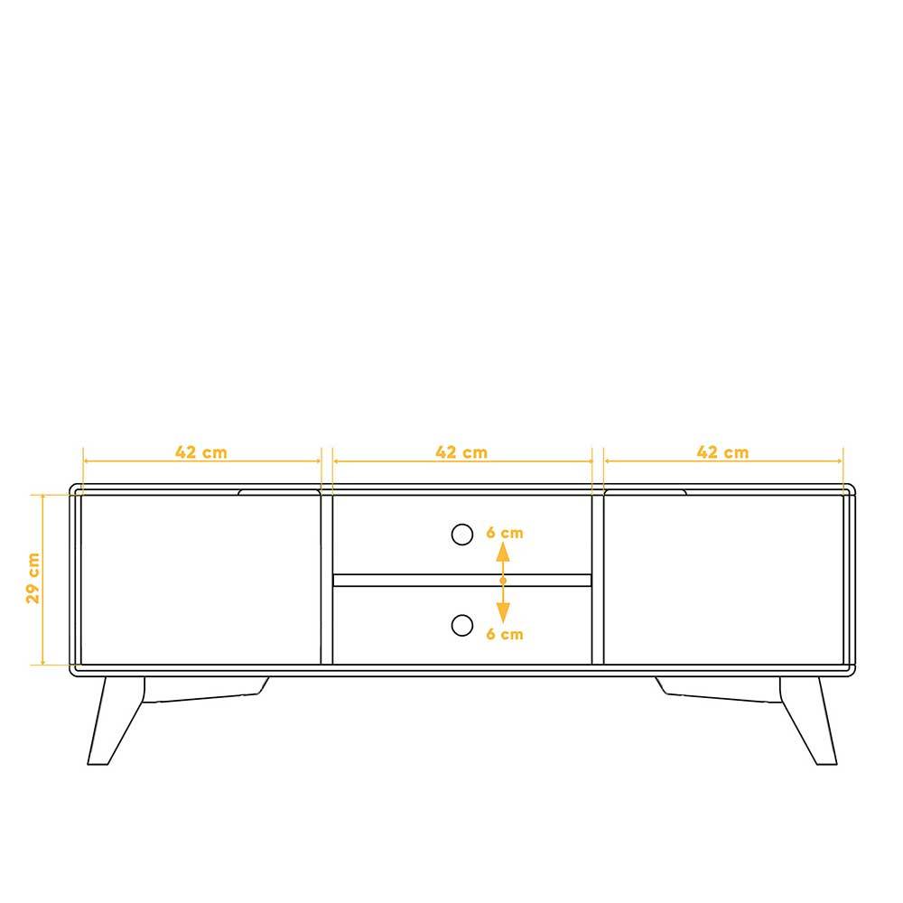 134x48x40 TV Möbel aus Kernbuche Massivholz - Junola