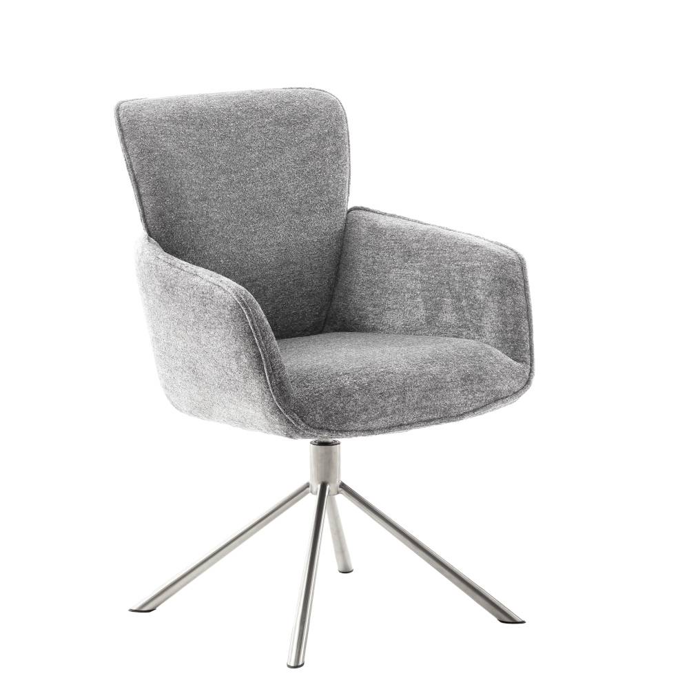 Drehbarer Tischsessel in Grau - Lavernes (2er Set)