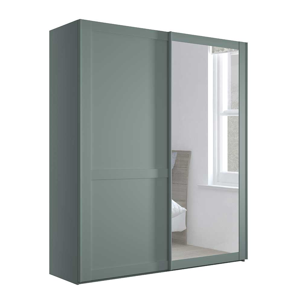 2-türiger Schwebetüren-Kleiderschrank in Graugrün - Rajavo