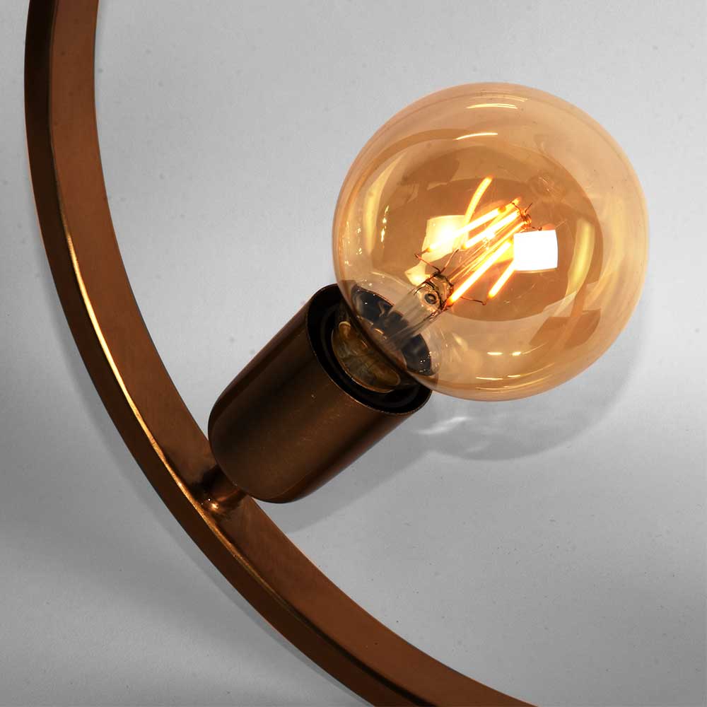 Ringförmige Tischlampe in Gold & Schwarz - Tobago