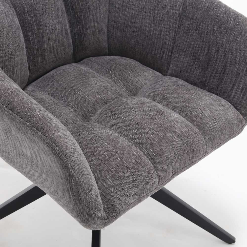Esstischsessel in Grau Strukturstoff - Gicanta (2er Set)
