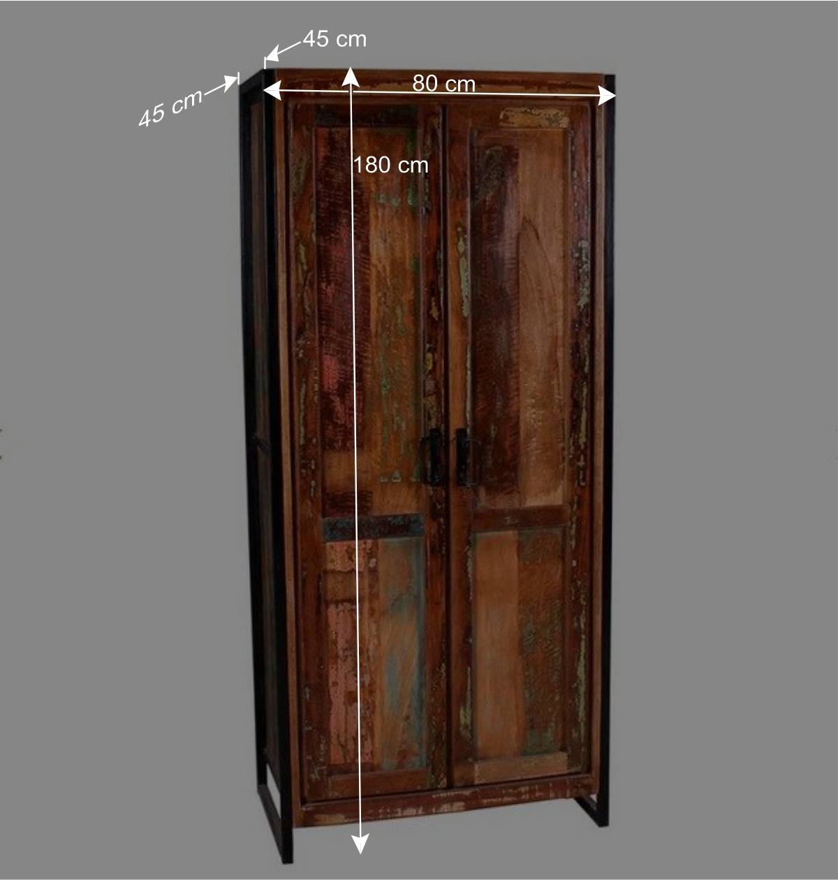 Shabby Garderobenmöbel aus Massivholz - Ensley (sechsteilig)