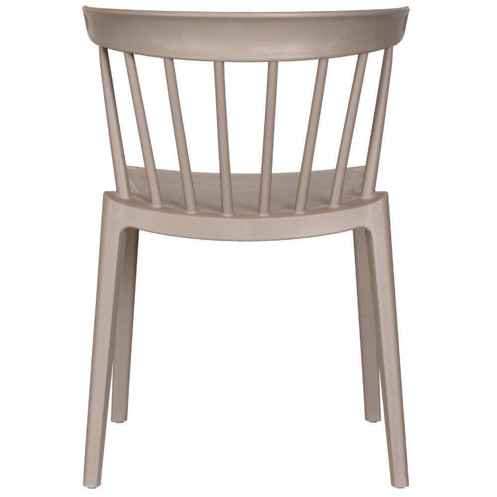 Taupe Outdoor-Stapelstuhl im 2er Set von hinten für die Terrasse – Oney